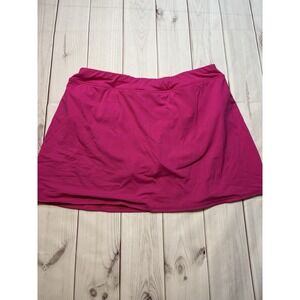 Lands End Pink Swim Skirt Skort Size 14 Built In Brief Beach Swimwear Bottom